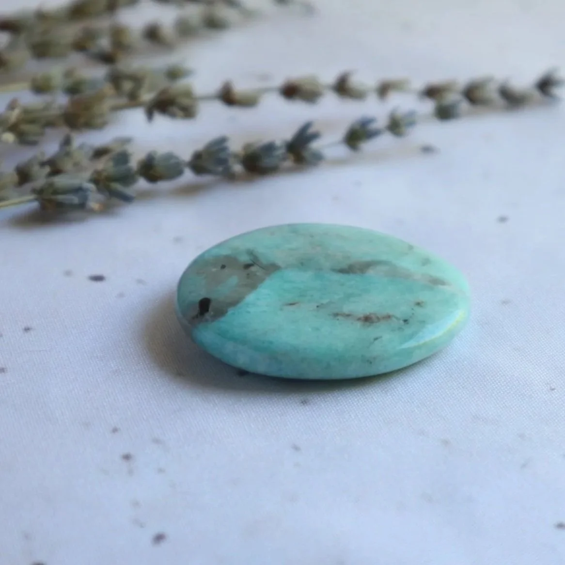 Smooth polished Amazonite crystal flat stone