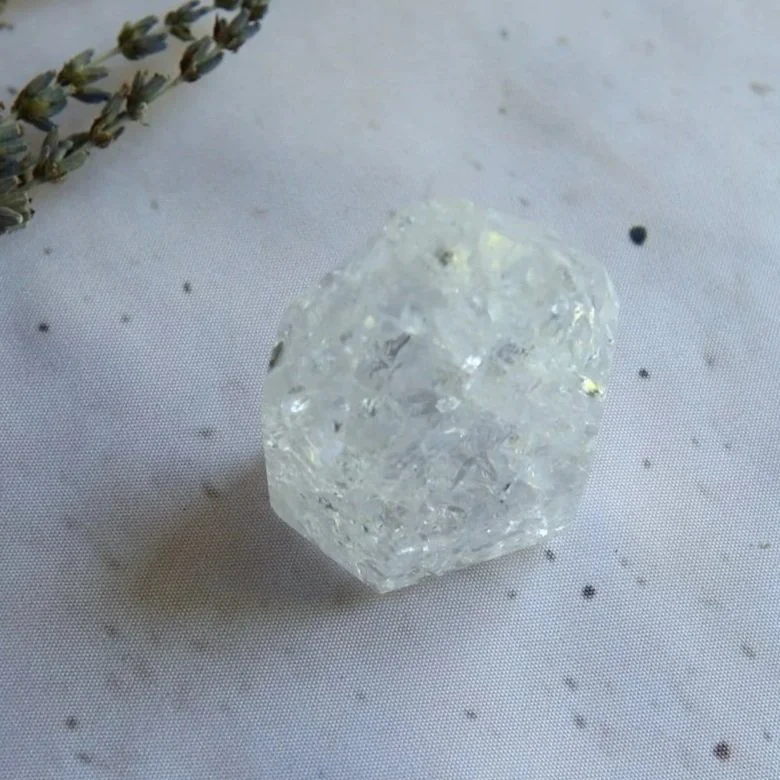 Crackle Quartz crystal point with textured appearance