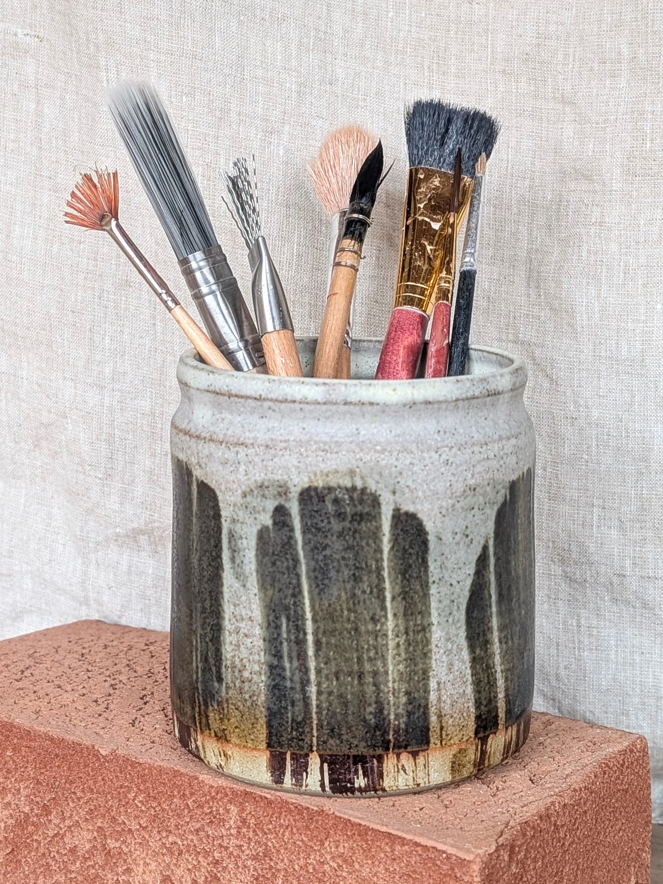 Ivory and Iron Utensil Holder