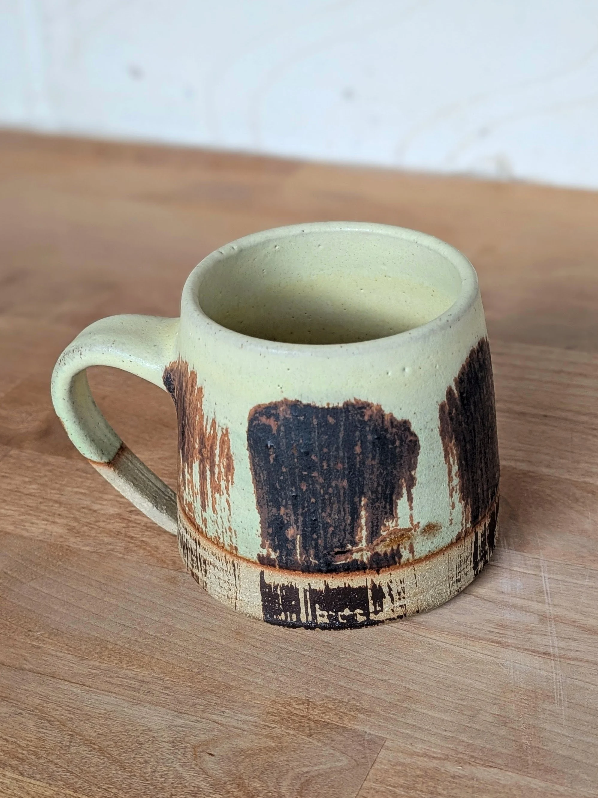 Butter yellow and Iron Wash Barista Mug