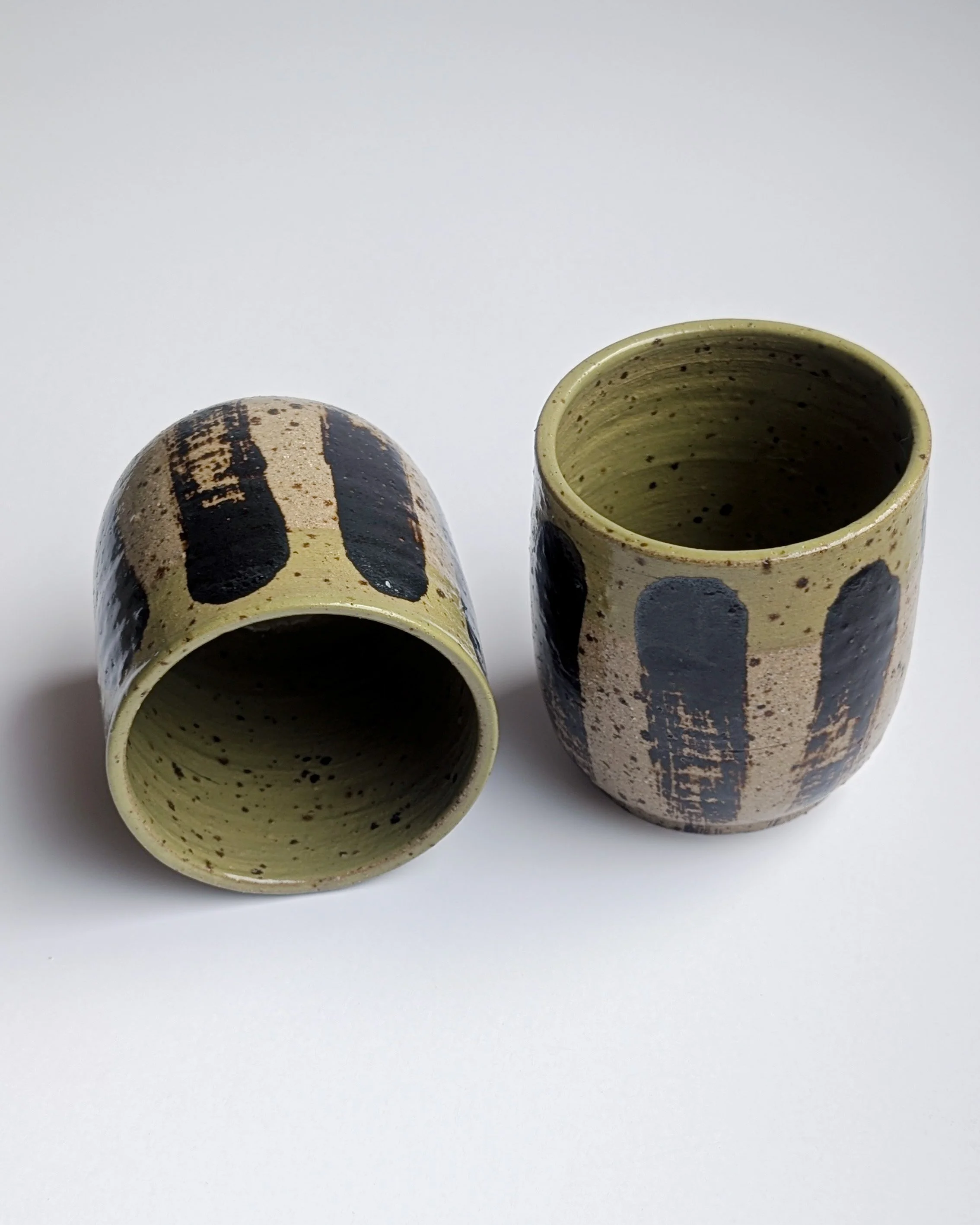 Matcha Green and Iron Super Speckled Cups
