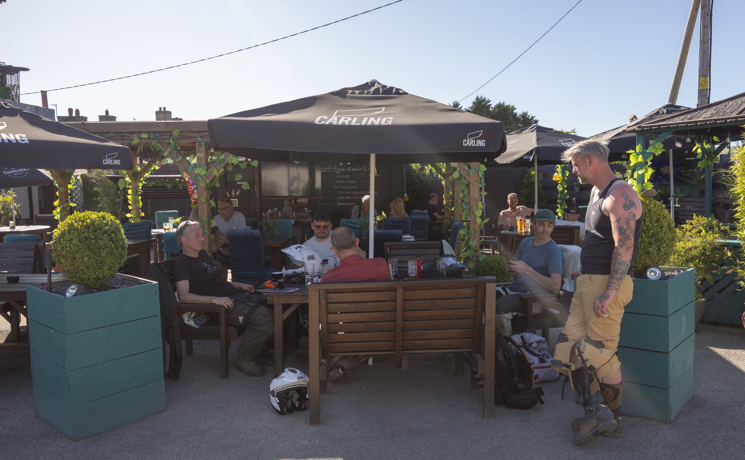 The team knew they would be out for the evening so a late meal was a chance to cool down and fuel up.