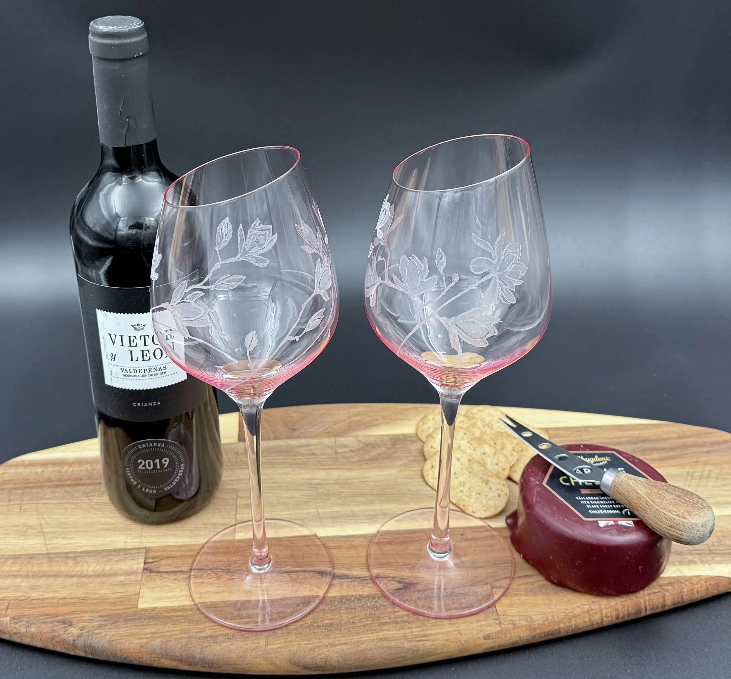 Vinglas 52 cl snedskurna rödtonade