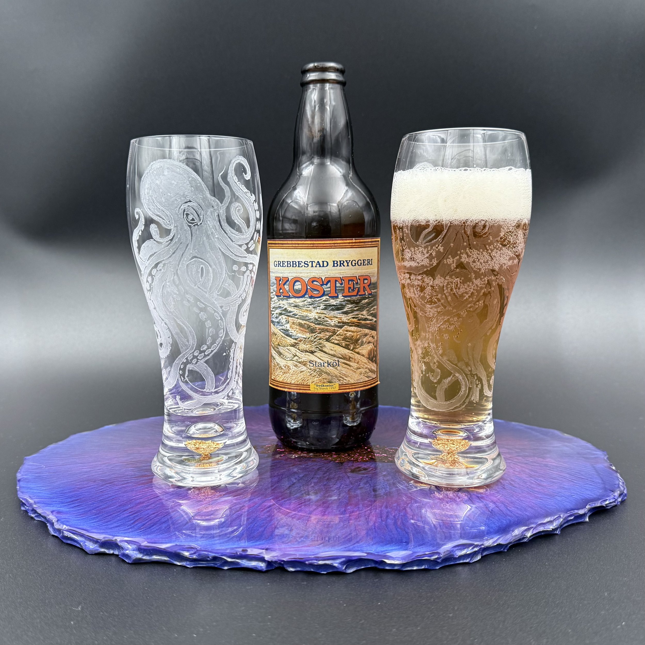 Ölglas med guldbubbla, 35 cl