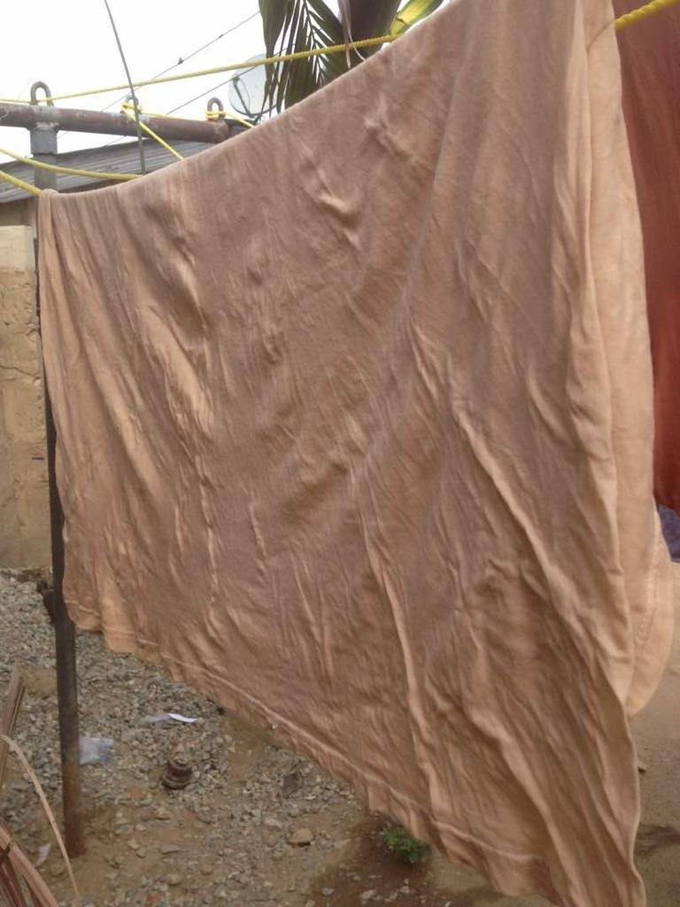 Dirt to Shirt Natural Dyeing Hanging to Dry