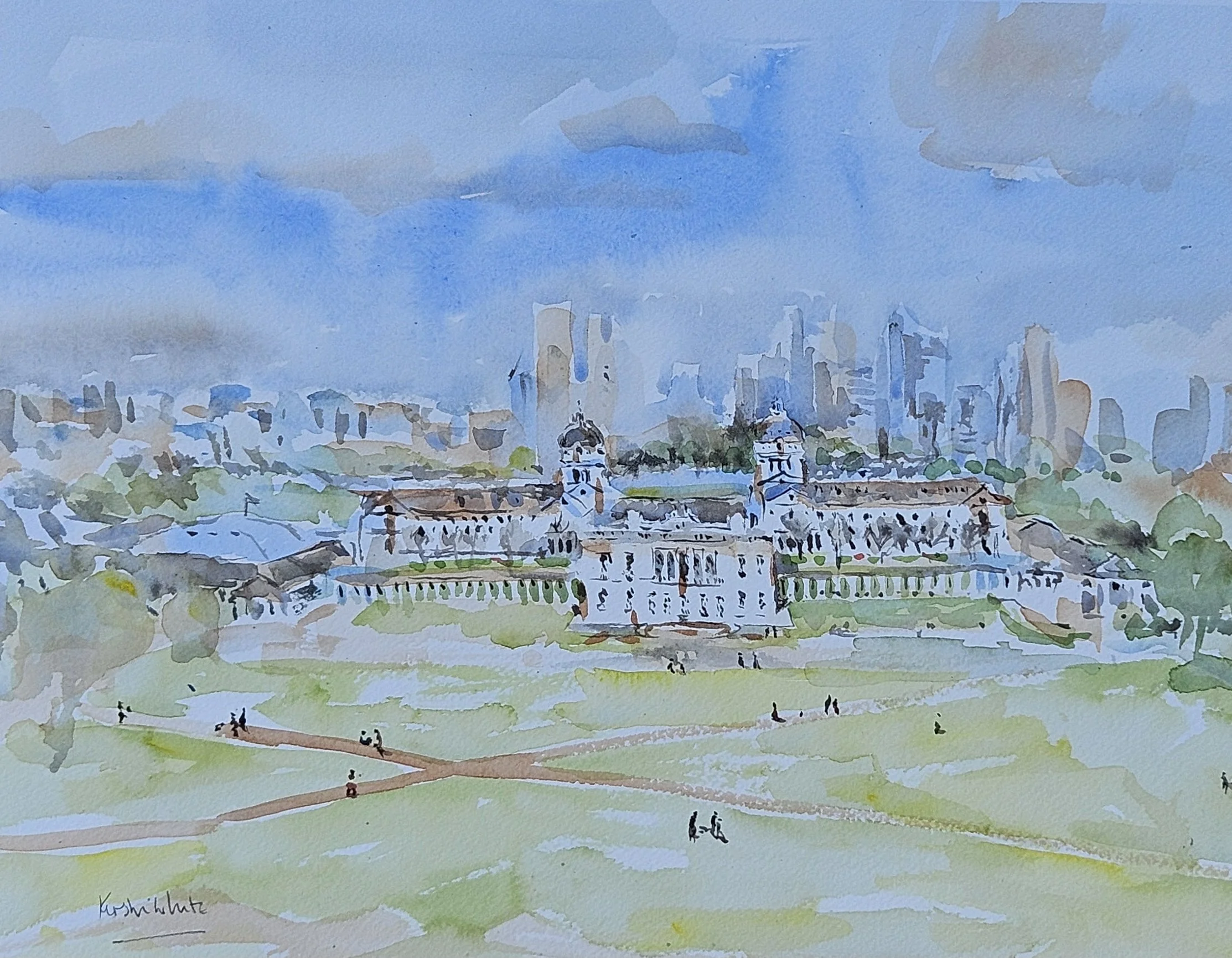 Watercolour by Kirstin White. Greenwich 5 April 2026.JPG