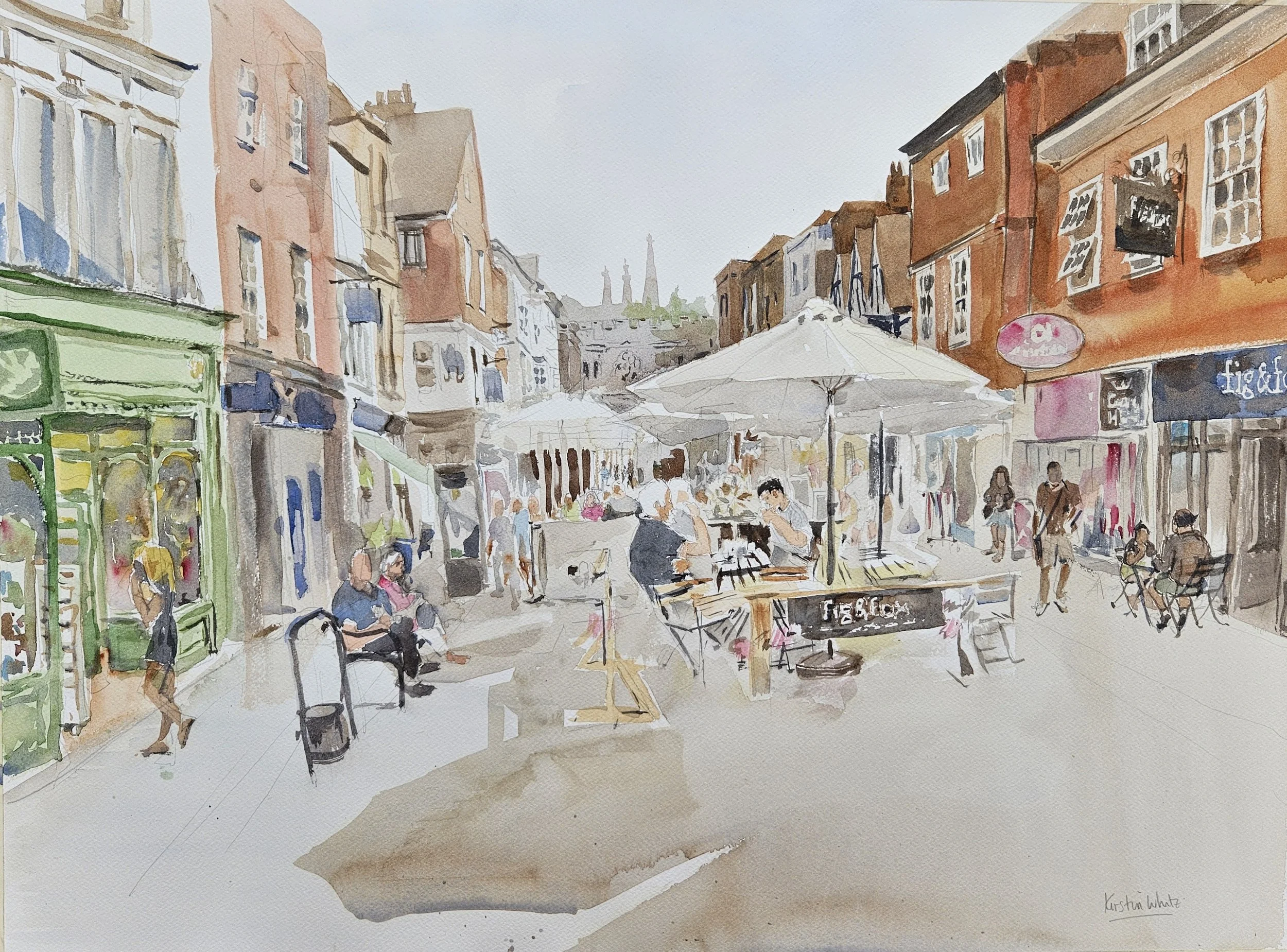 High Street Salisbury on a Summer Afternoon