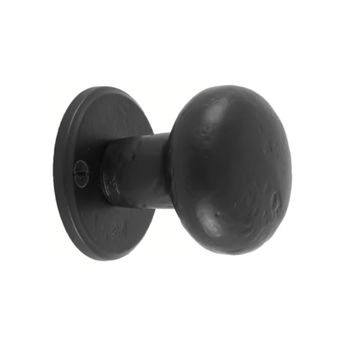 Pair of Round Door Handles, Aged Iron, Black