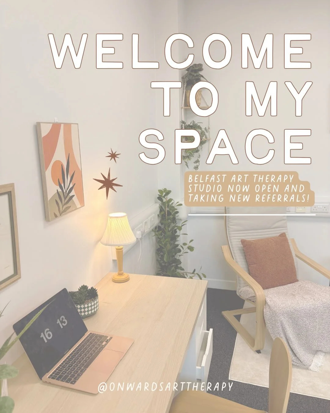 The studio is officially open!✨🧡⭐️

Eee I&rsquo;m so happy to finally have this cosy space ready to welcome people into for therapy. There&rsquo;s still a few bits and pieces I&rsquo;d like to finish, but I&rsquo;m very proud of where it&rsquo;s at.