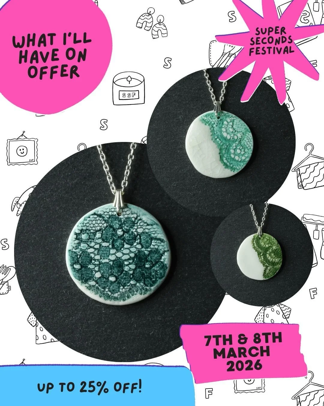 I&rsquo;ll be taking part in Super Seconds Festival on the 7th and 8th of March. It&rsquo;s an online event and you can find my ware&rsquo;s, with a huge discount on Etsy.
#ssfmarch2026 #ceramicart #jewellery #bird #nottingham