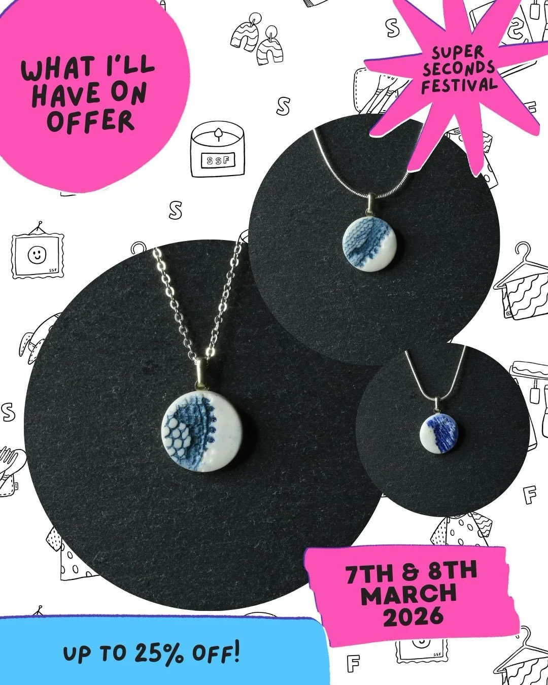 I&rsquo;ll be taking part in Super Seconds Festival on the 7th and 8th of March. It&rsquo;s an online event and you can find my ware&rsquo;s, with a huge discount on Etsy.
#ssfmarch2026 #ceramicart #jewellery #bird #nottingham