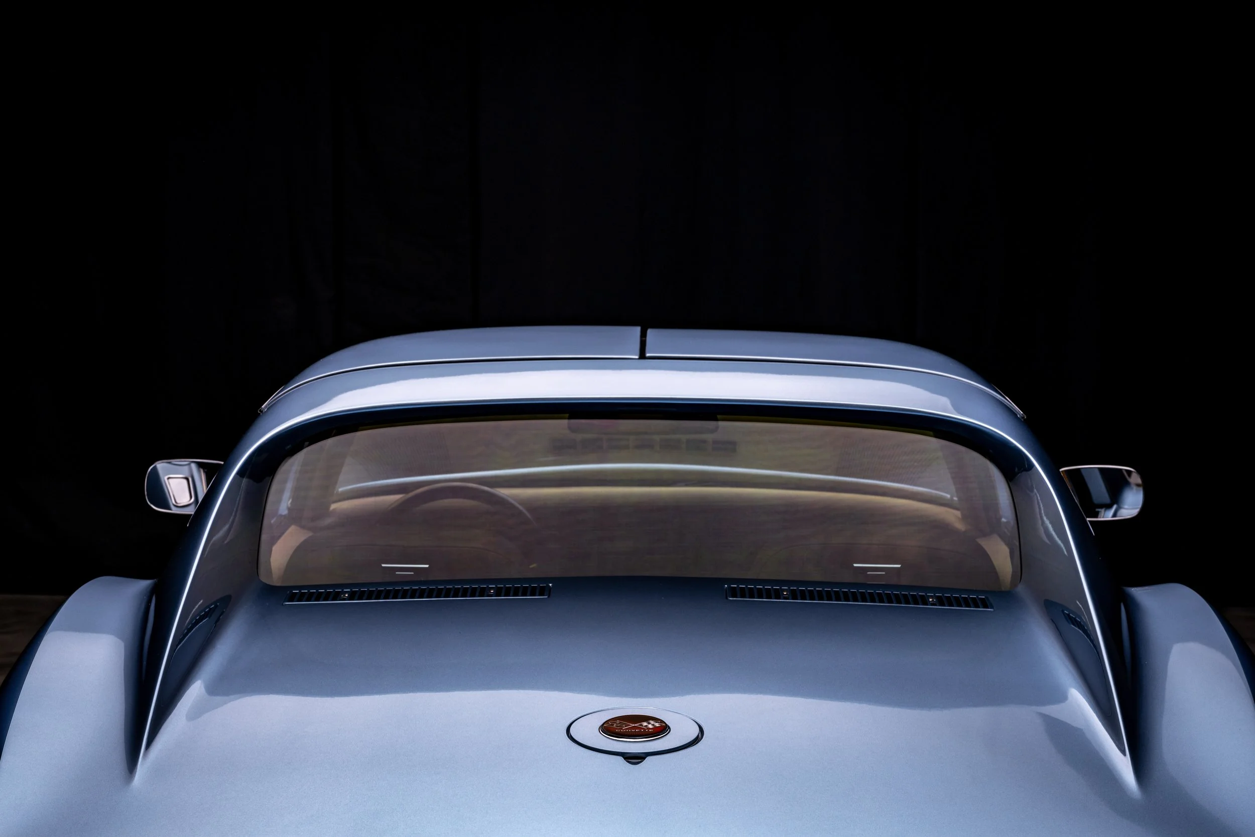 1975 Corvette Restomod built for the 2024 Charles Schwab Challenge by us, County Corvette. '75 Schwab Stingray 1975 Schwab Corvette Stingray Blue, Saddle Tan interior, Tartan Plaid Accents, Custom Car, Custom restomod, hot rod