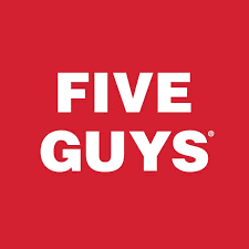 Five Guys logo on a red background