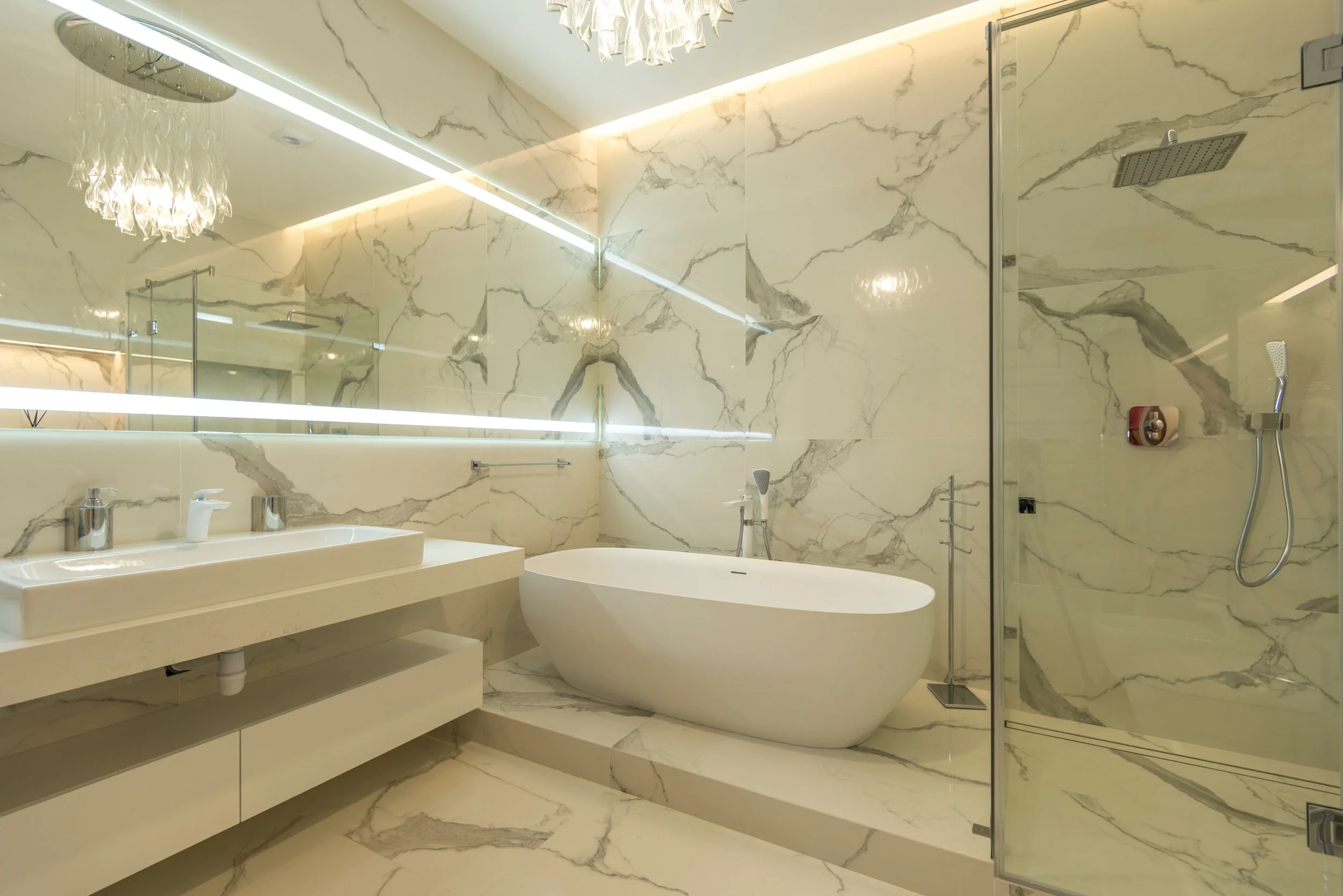 Luminous Marble Sanctuary Bathroom