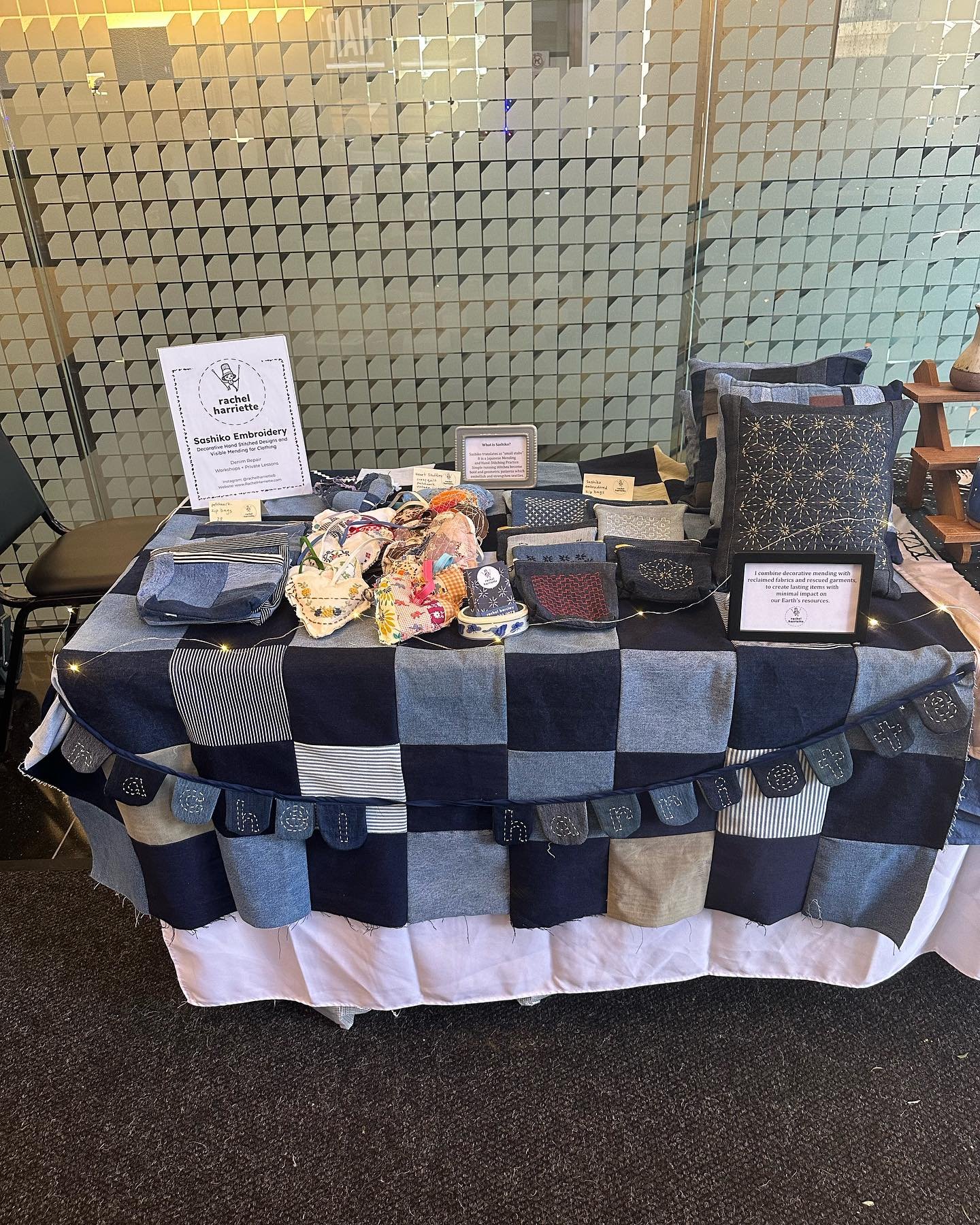 Mother daughter creative duo represented;
Sashiko hand-stitches soft goods and shapely satisfying small ceramics TODAY  @280trumbull  11a-2p in the warm and welcoming lobby.