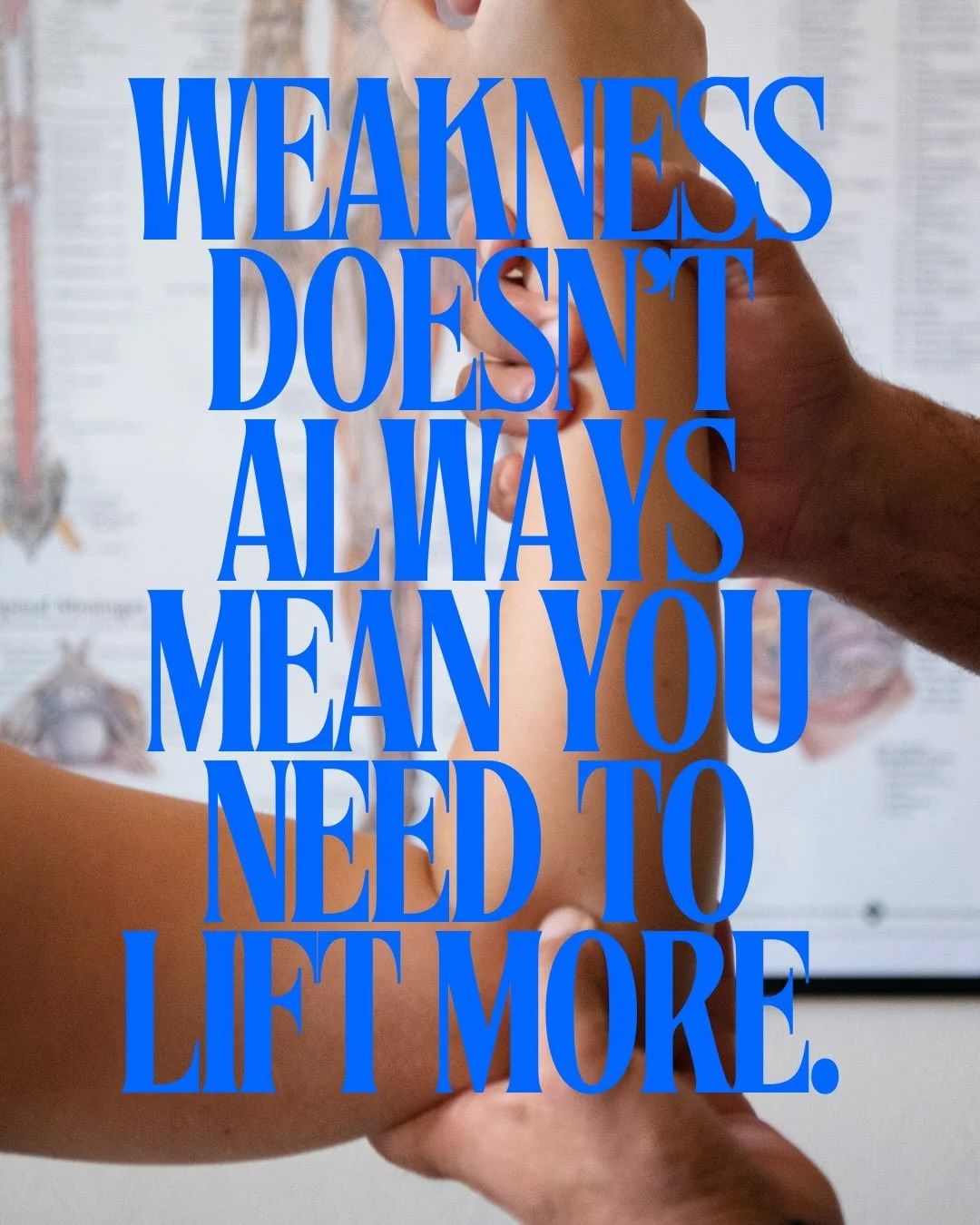 Weakness isn&rsquo;t always a strength problem.

Pain inhibition, restricted soft tissue, altered joint mechanics, nerve irritation, or impaired neural activation can all affect force production.

Before adding more weight, figure out why the muscle 