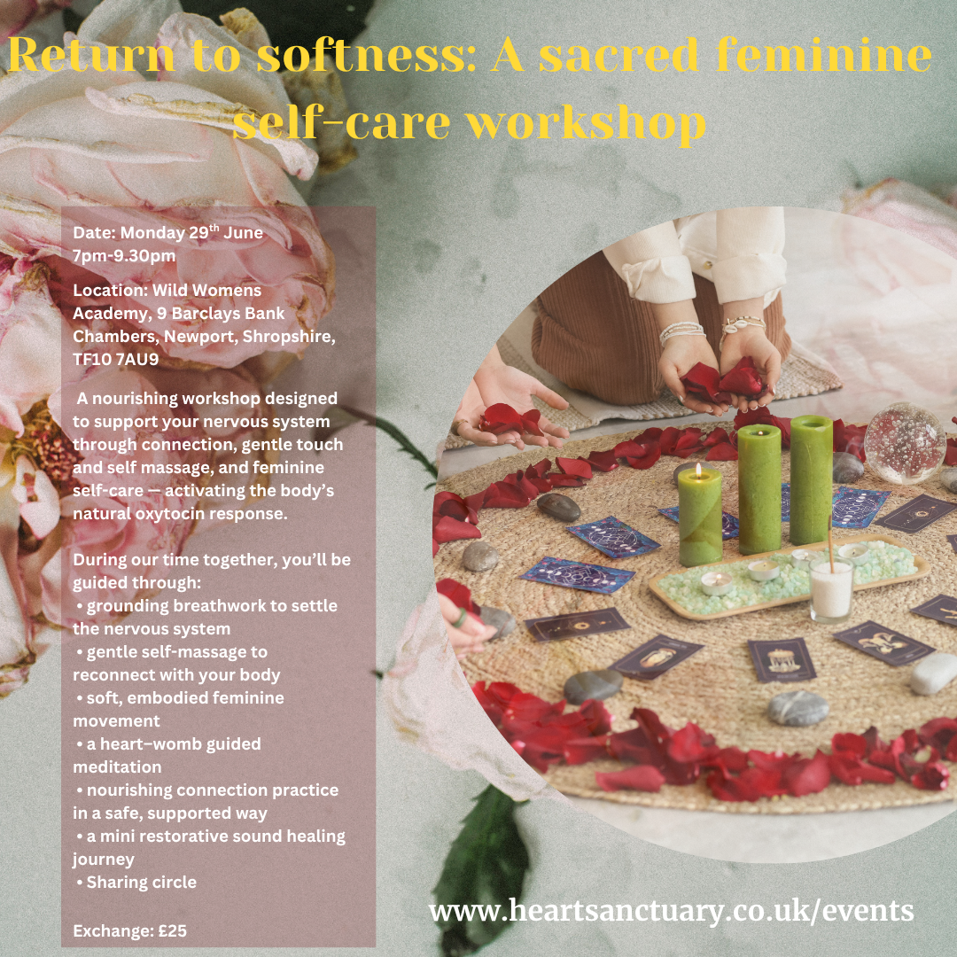 CANCELLED -Return to softness: A Sacred feminine self care workshop