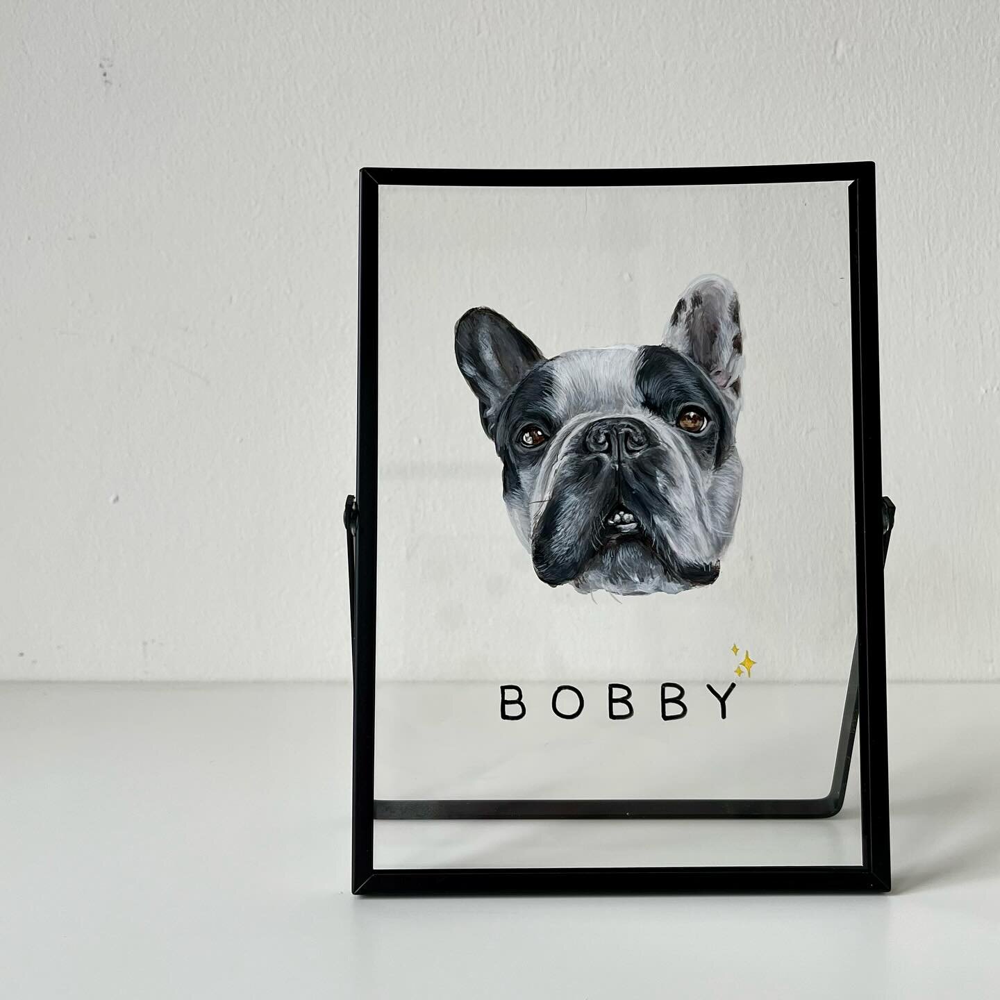 Bobby&rsquo;s memorial artwork. ✨

🖼️ 13x18 cm

🏷️
#artwork #dogartwork #dogart #dogpainting #dogportrait #paintingdog #petportrait #petportraits #petartist #dogartist #artist #dutchartist #frenchie #frenchiesofinstagram #frenchbulldog #paintedfurr