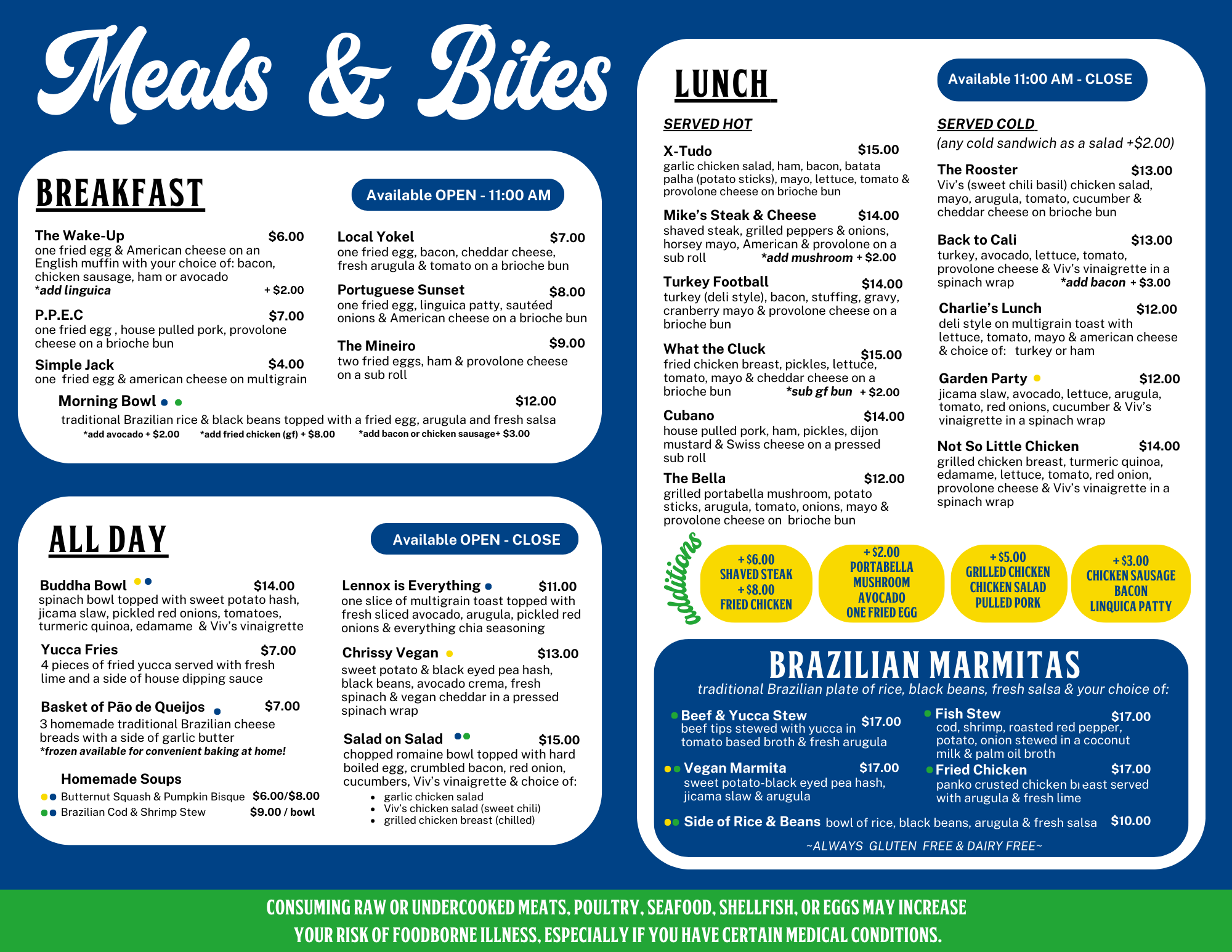 Menu — Viv's Kitchen