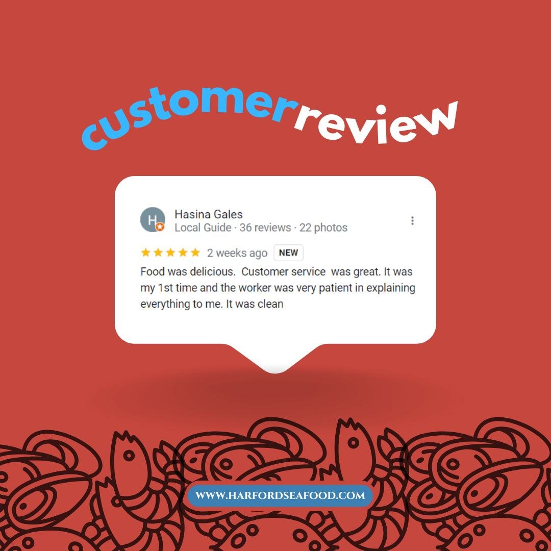 Check this out! Somebody just dropped a review sayin' our food at Harford Seafood Market is straight fire! And guess what? We're all about that takeout life, so you know you can get your fix quick. Come through and taste it for yourself!🦀🍤

#Harfor