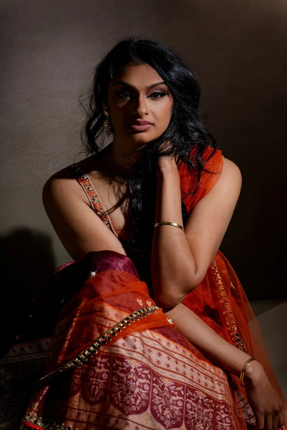 Rashmi moody orange saree beauty portrait.jpg