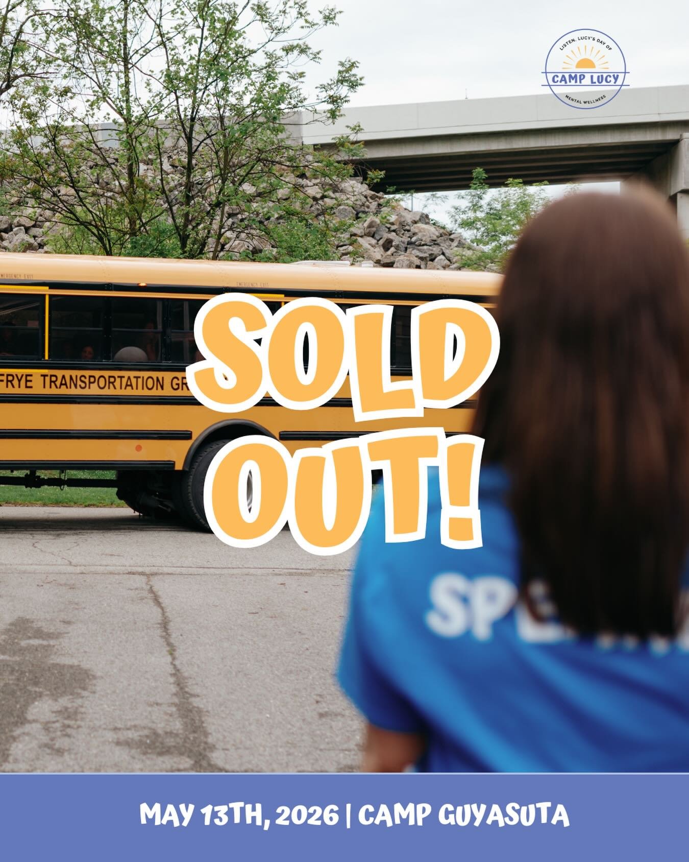 With the biggest smile on my face, I am announcing that we are SOLD OUT for Camp Lucy 2026. What a really fun, positive, uplifting thing to post on this platform today.

On May 13, 2026 over 200 middle school students from over a dozen different scho