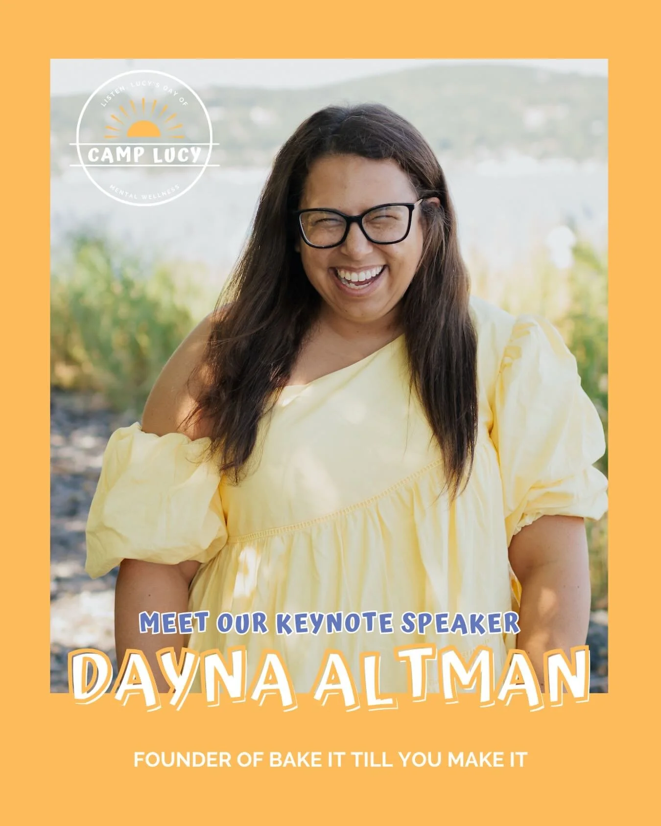 Announcing our✨Keynote Speaker ✨ today is the joy I really needed:

Dayna Altman @daynaaltman is an energetic and dynamic mental health speaker, entrepreneur and advocate. The full force and sole operator of Bake it Till You Make it LLC, Dayna harves