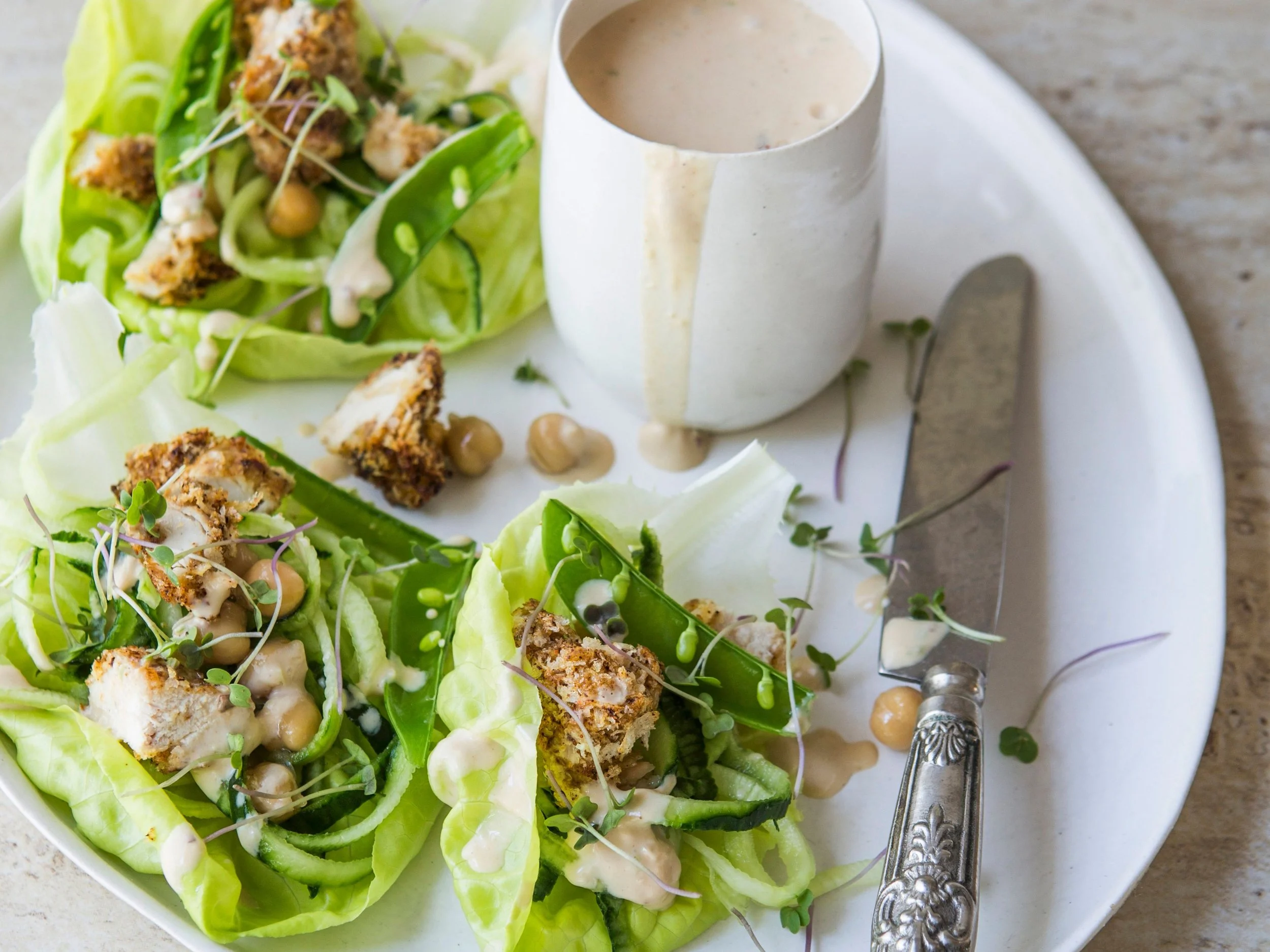 Panko Coconut Chicken with Peanut Sauce