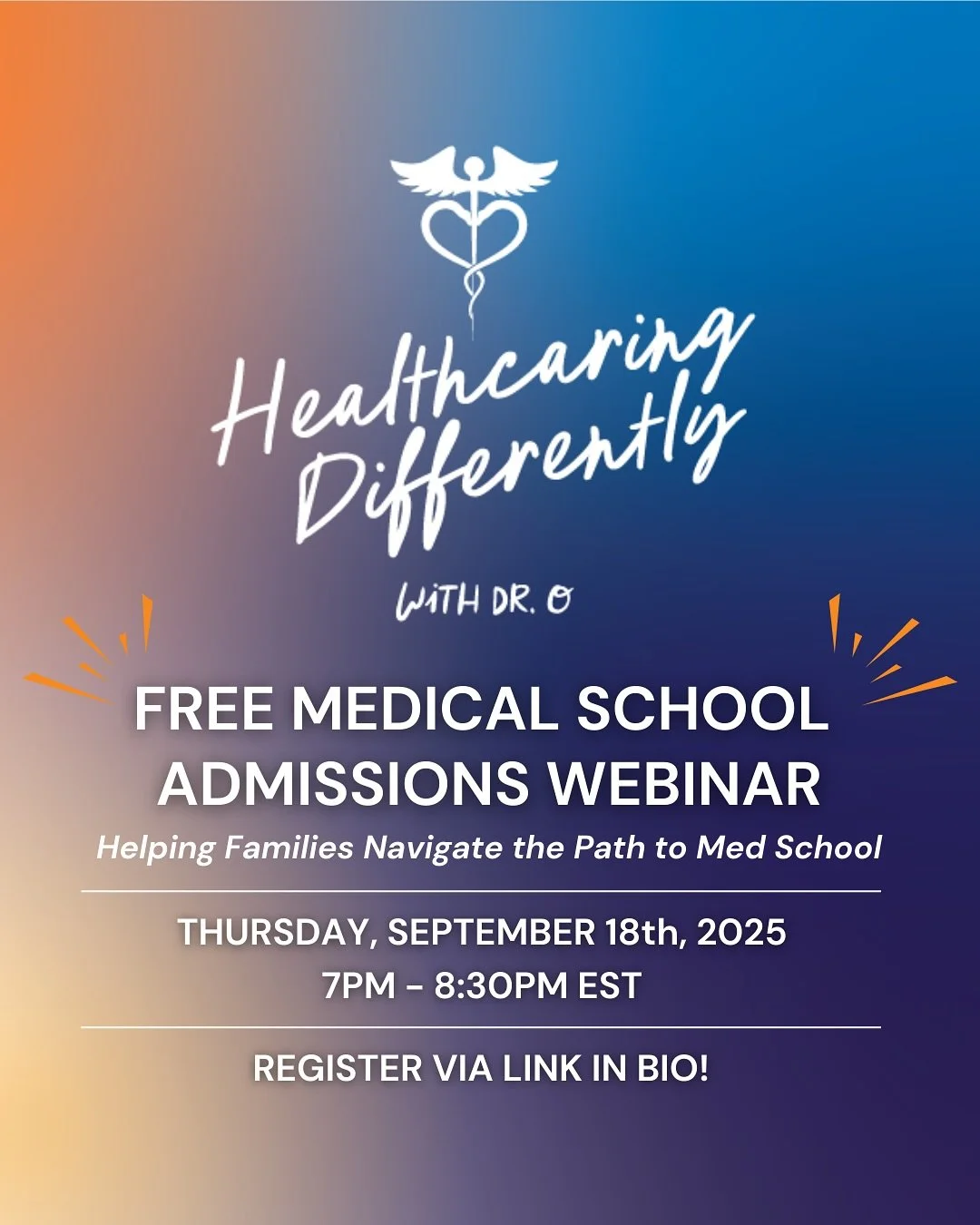 Dreaming of becoming a doctor? Don’t do it alone — your parents play a key role in the journey.
This free national webinar is designed for both students and parents who want a clear roadmap to medical school.
🗓 Wednesday, September 18
⏰