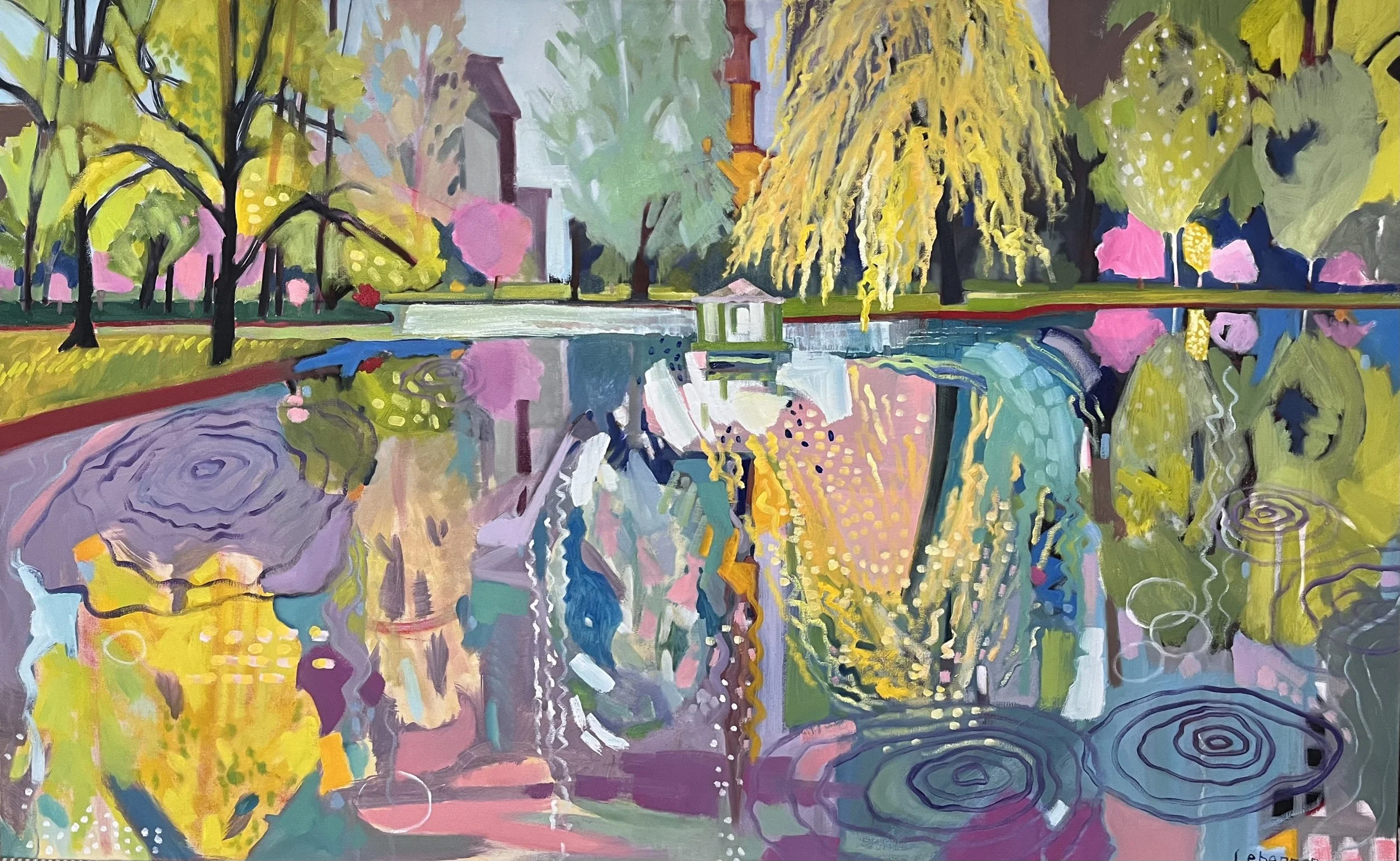 Boston Public Garden Duck Pond 30x48 SOLD.jpeg