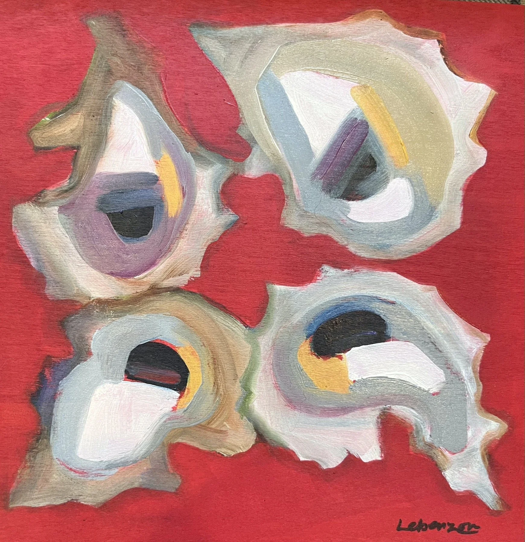 Red 4 Oysters 8x8 oil $220.jpeg