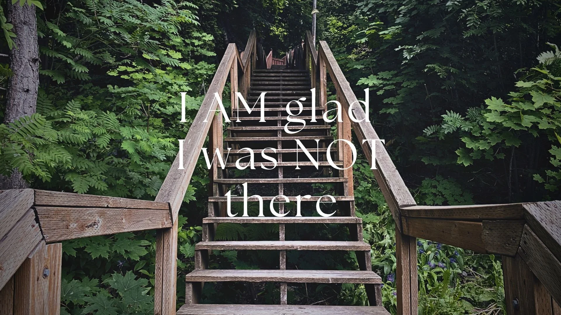 I Am Glad I Was Not There