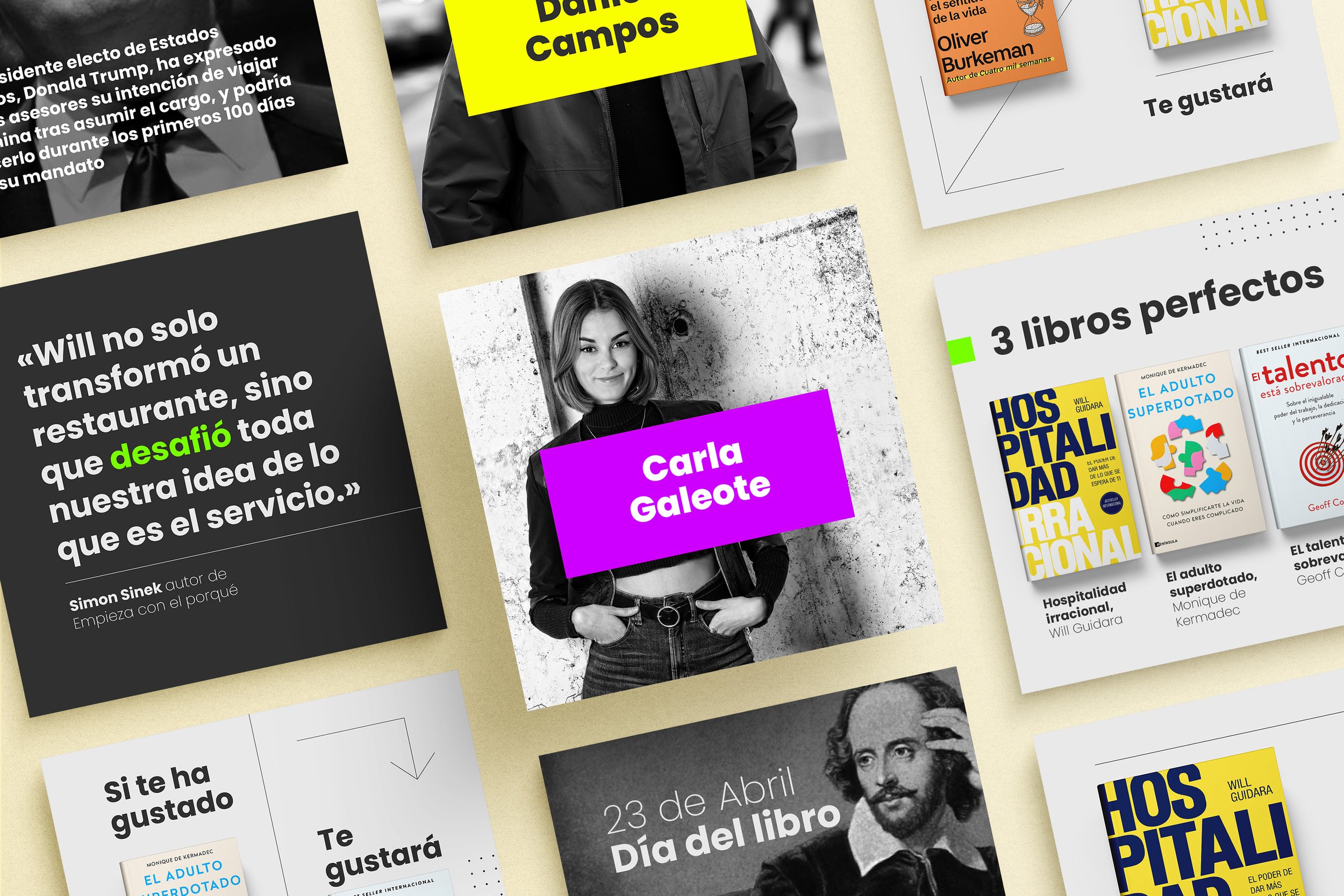 Diseño Feed editorial Península