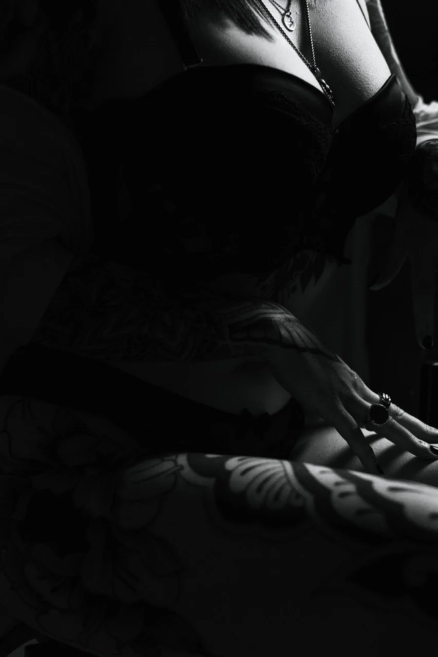Black and white boudoir model shoot studio.jpeg