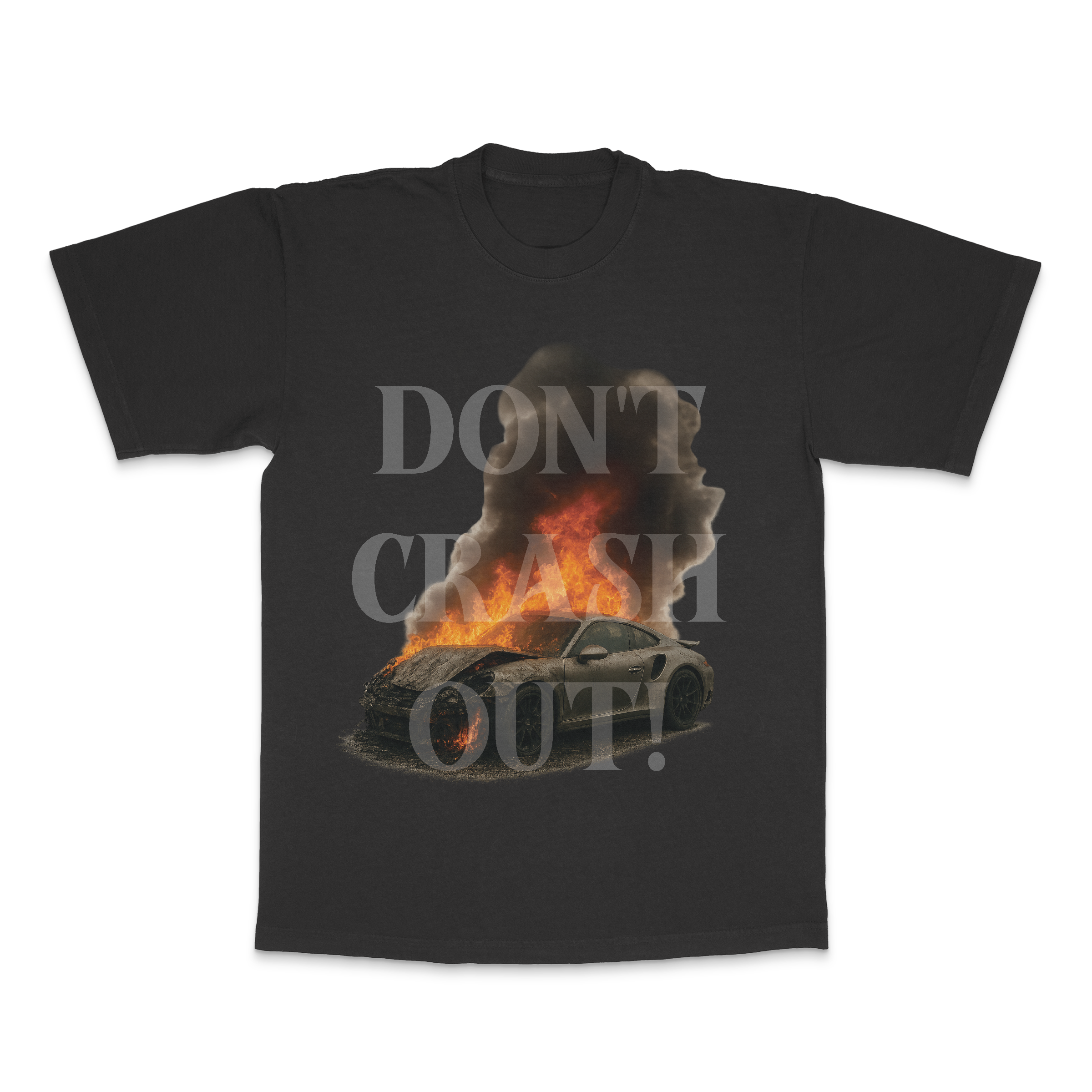DON'T CRASH OUT TEE (ASH BLACK)