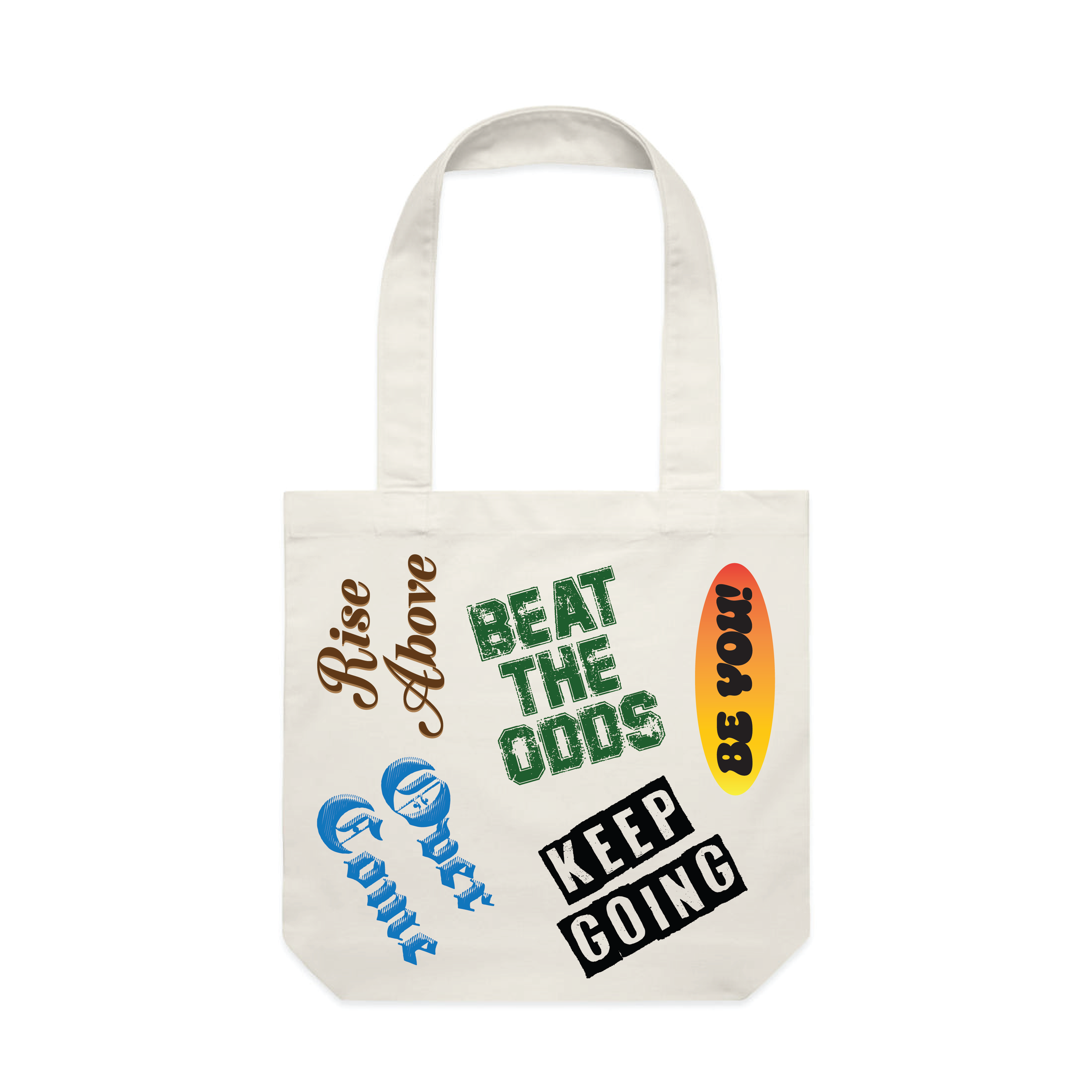 MOTIVATION LARGE TOTE BAG (NATURAL)