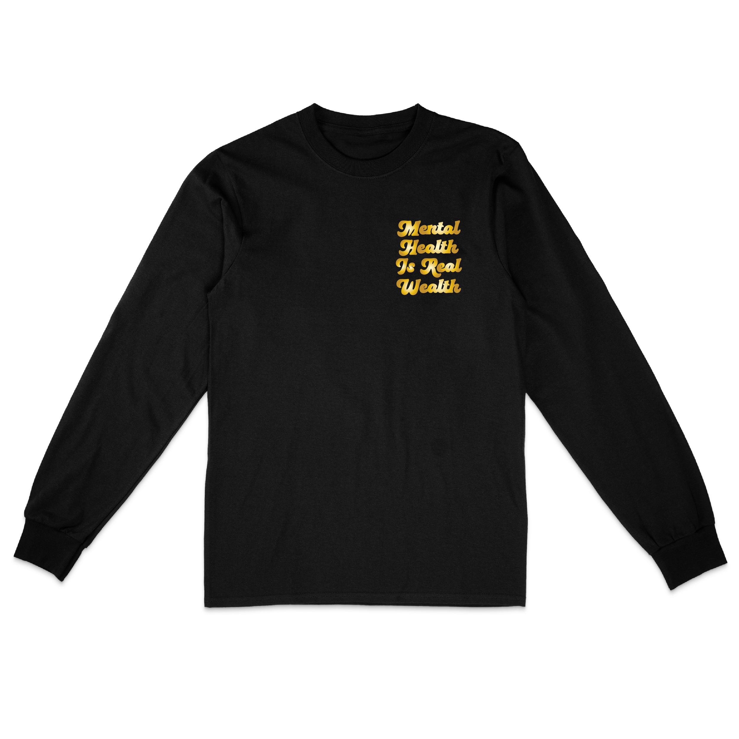 GOLD SCRIPT L/S TEE (BLACK)