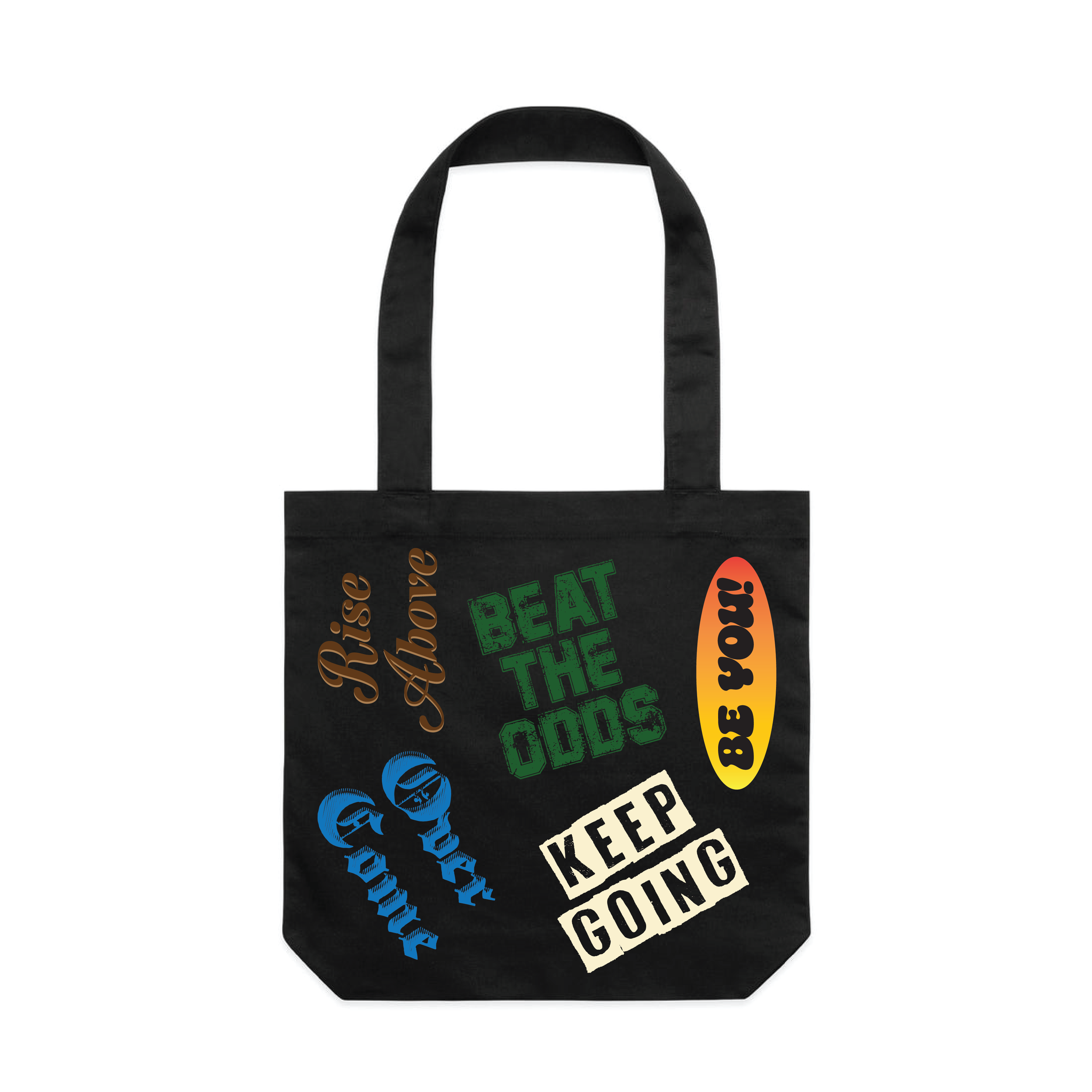 MOTIVATION LARGE TOTE BAG (BLACK)