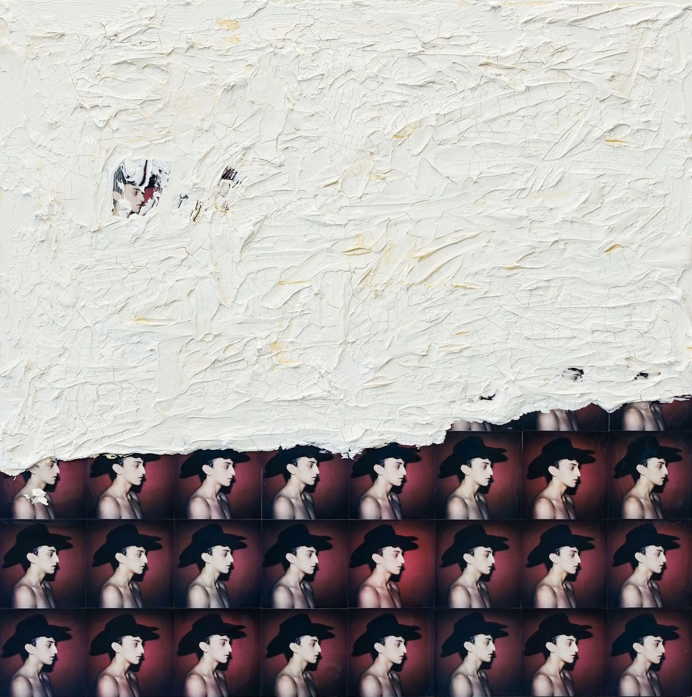 64 Polaroids and Acrylic on Wood Panel  , 2023, Polaroid photographs and Acrylic on Wood, 24 x 24 in.