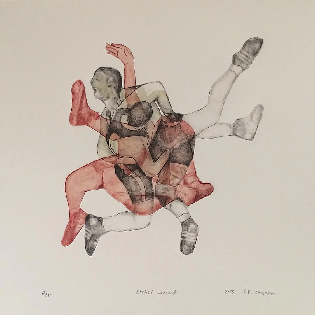Drypoint & Linocut Paper size: 30 x 30 cm Edition: A/P