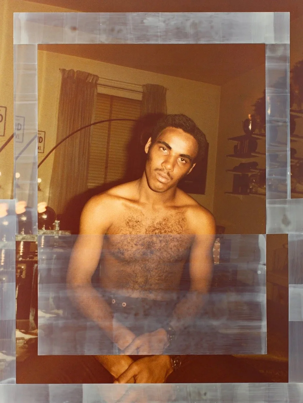  INSIDE EVERYMAN LIVES THE SEED OF A FLOWER, 2021, 30 x 40 x 1 5/8 in. Pigment print mounted on museum board, encaustic on panel. 