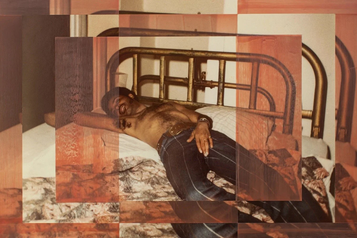  THRILL ME WITH YOUR MAGIC, 2021, 24 x 36 x 1 5/8 in. Pigment print mounted on museum board, encaustic on panel. 