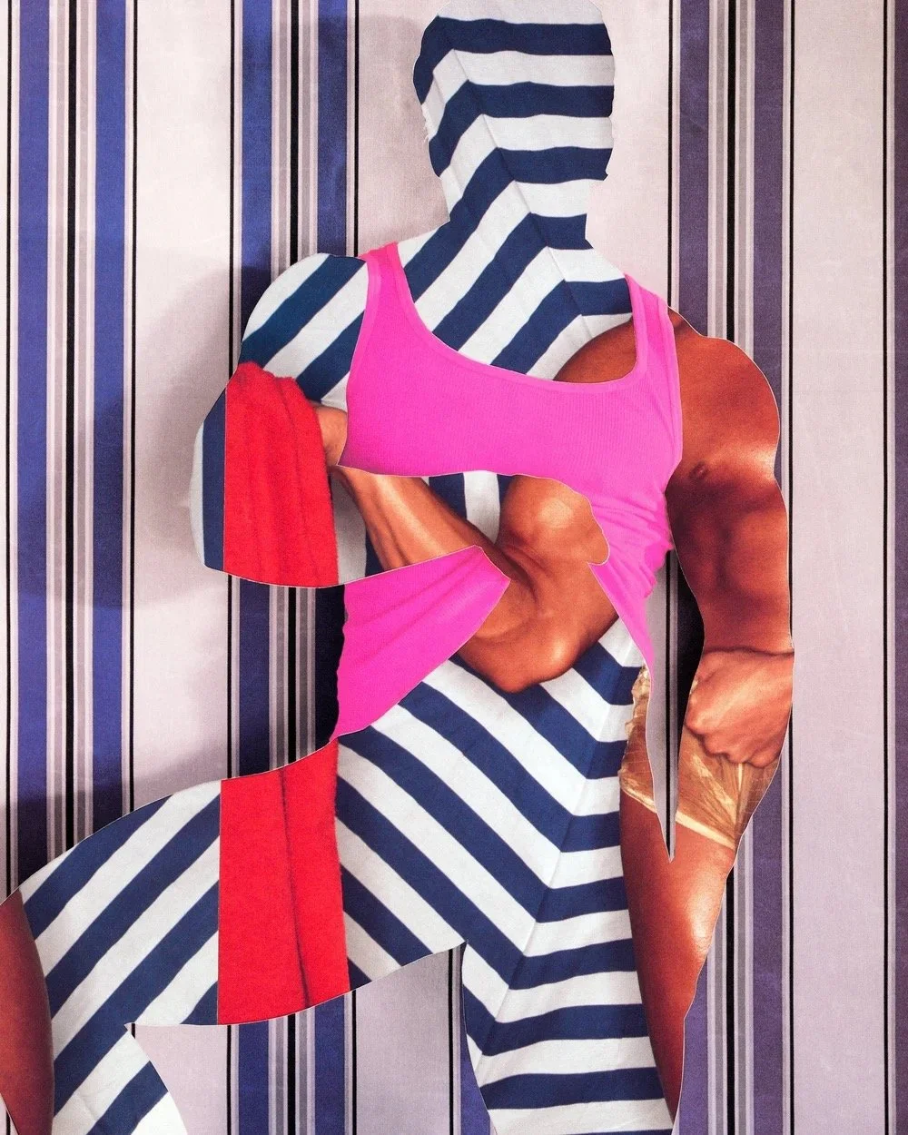   Stripes, a Tank, and a Towel, June,    Archival Pigment Print, 16”x20” + 32”x40” 