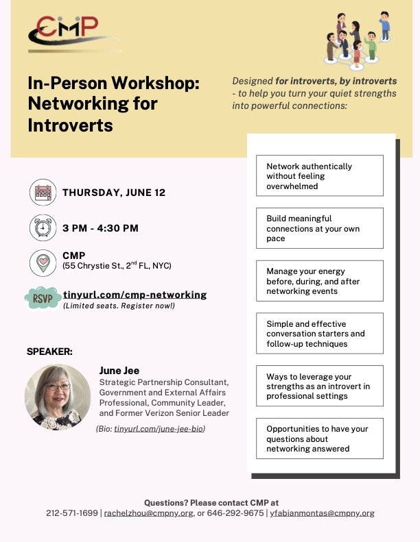 Networking for Introverts Workshop hosted by CMP