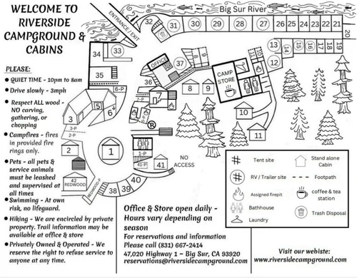 View Our Campground Map — Riverside Campground & Cabins