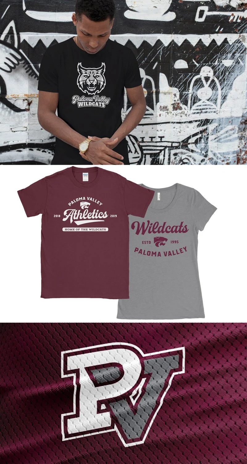 Branded apparel design for Paloma Valley High School