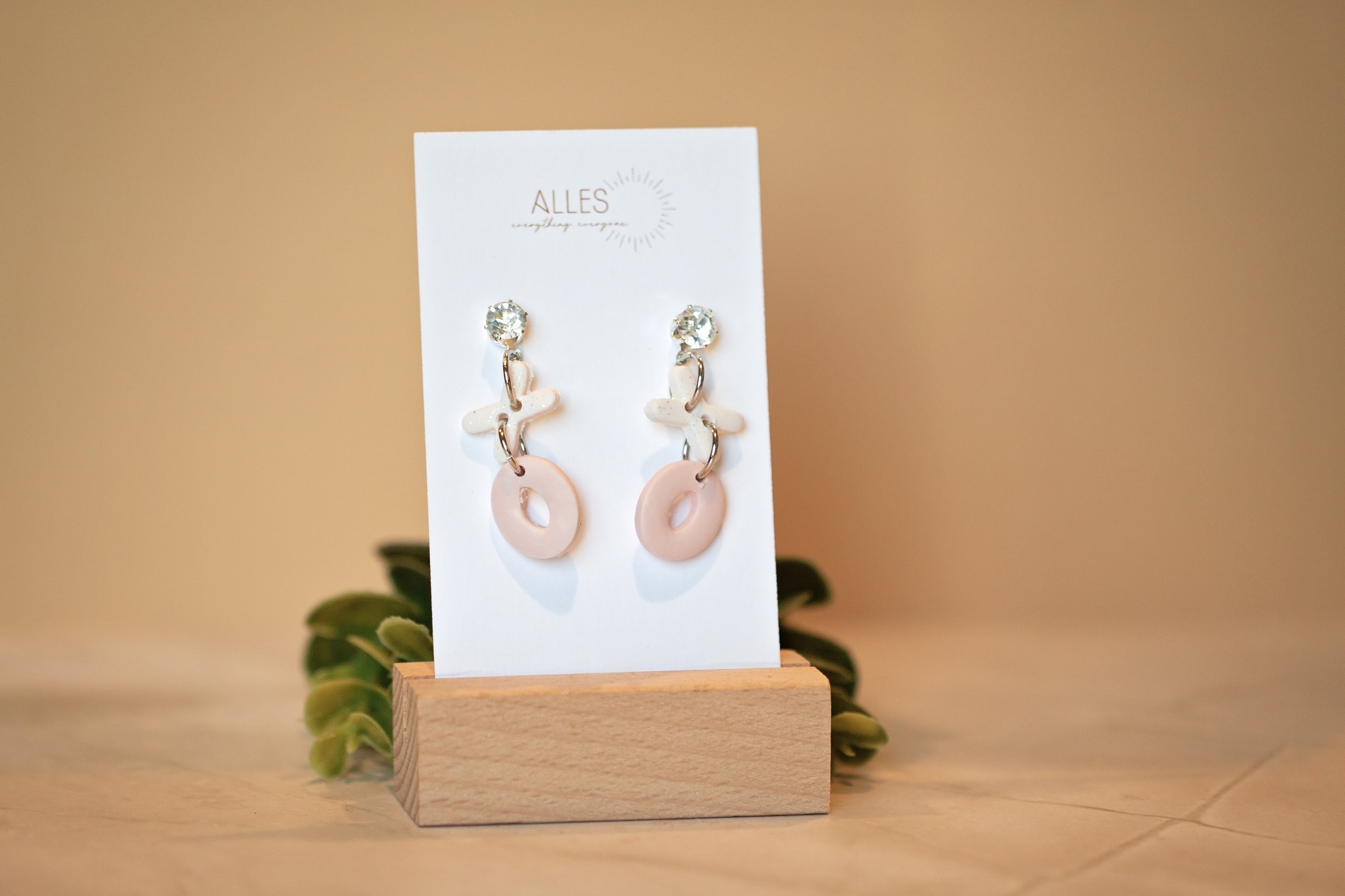 Rhinestone Hugs and Kisses Earrings