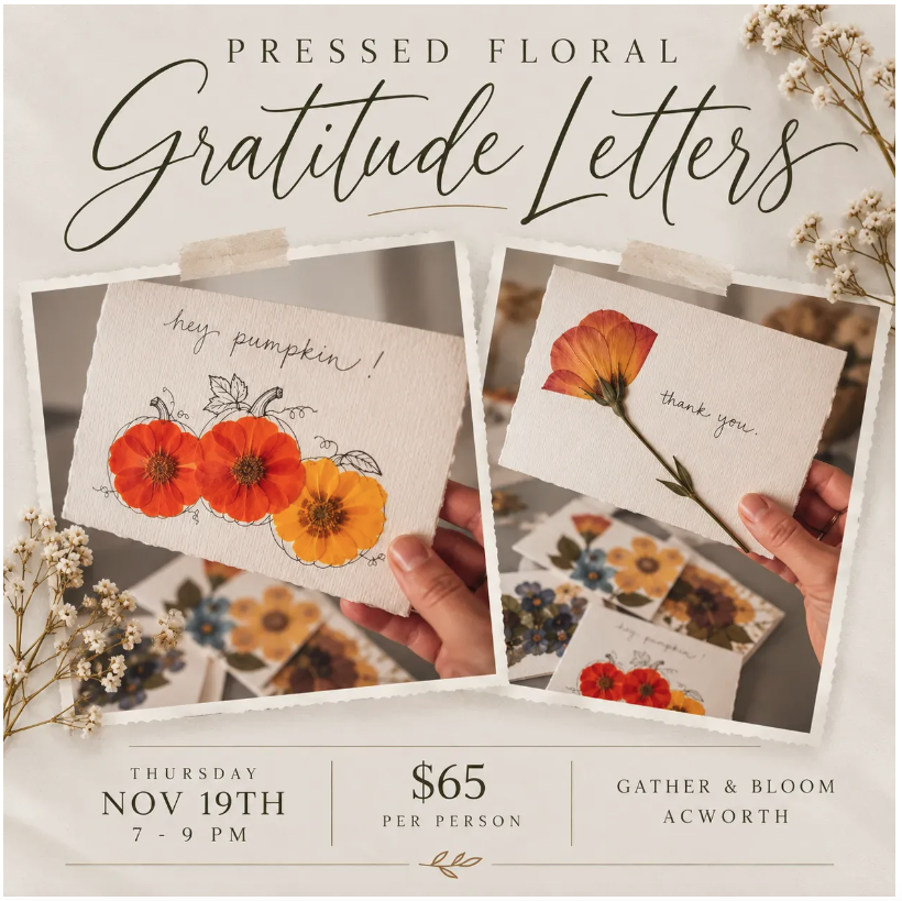 11/19 Pressed Floral Gratitude Cards