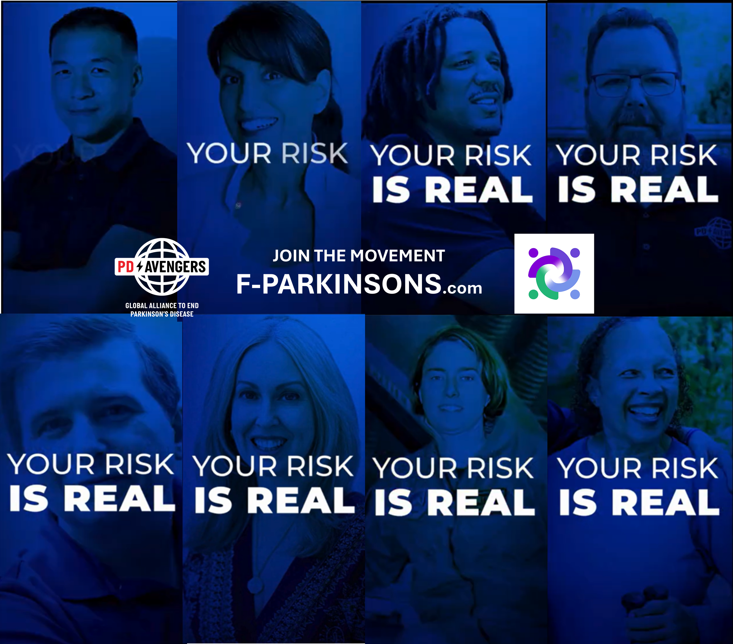 #YourRiskIsReal campaign PD Avengers & PMD Alliance www.F-Parkinsons.com 