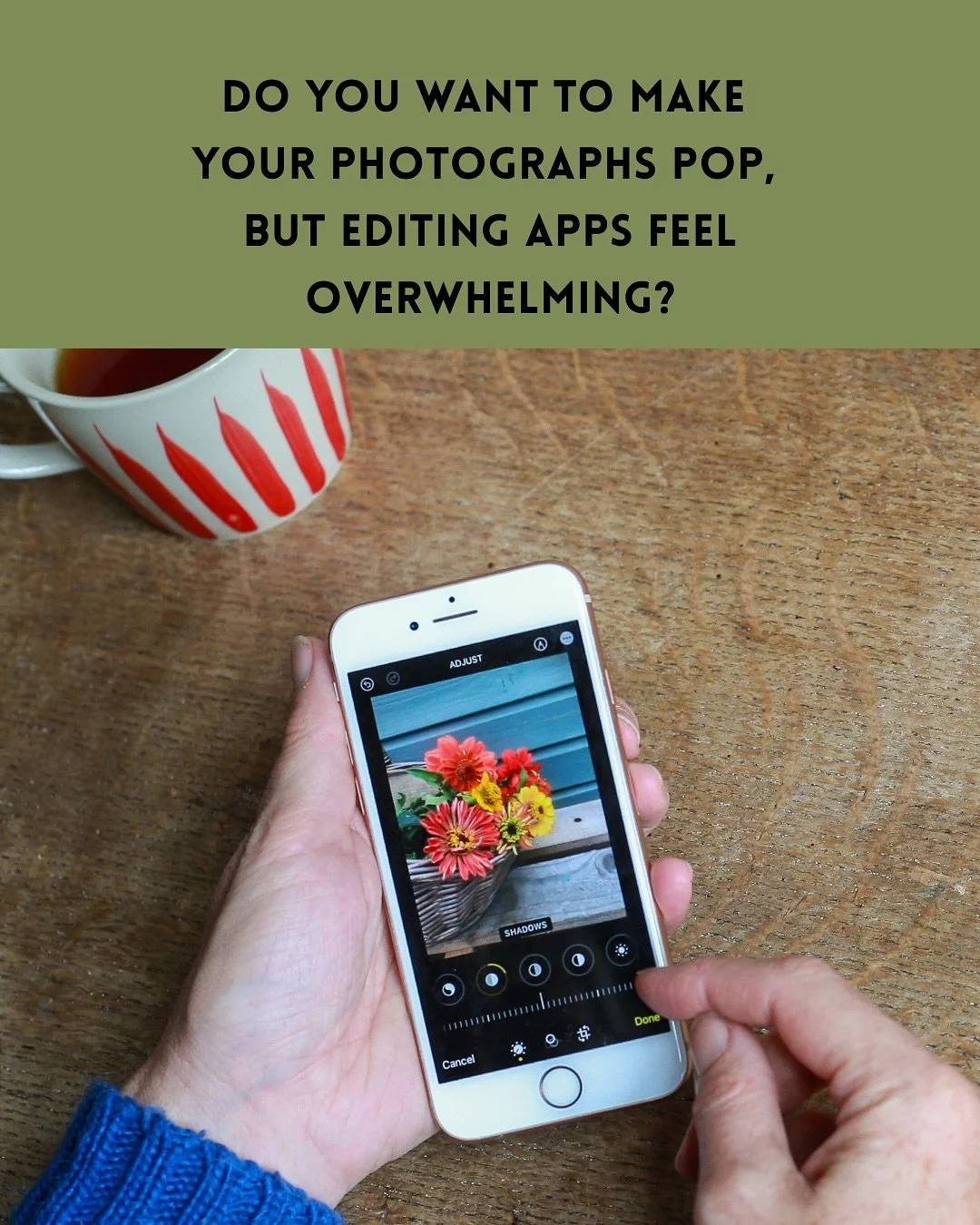 S K I L L S

Treat yourself and learn something new that will be really useful. 

Come and join me for the next smartphone photo editing workshop. 

📆 19th November
📍TCC, Taunton, TA1 4BH
🎟️ &pound;32, message me to book

#andreaduncanphotography 